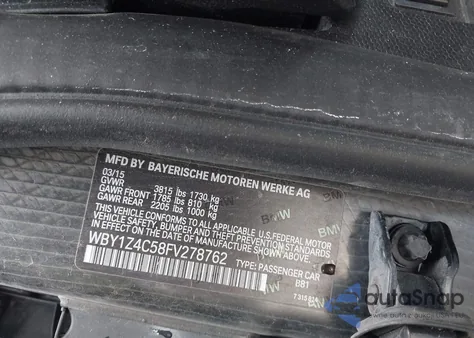 2015 BMW I3 Base W/Range Extender from USA, damaged, VIN WBY1Z4C58FV278762